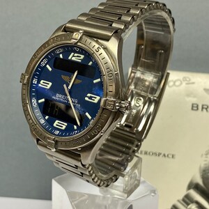 Vintage Breitling Aerospace Ref. E65062 Titanium Quartz Navy Blue Dial Watch image 4