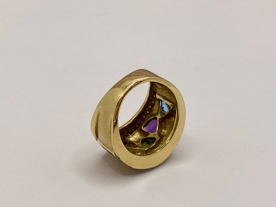 Vintage SNB 14K Solid Yellow Gold Ring With Genui… - image 9