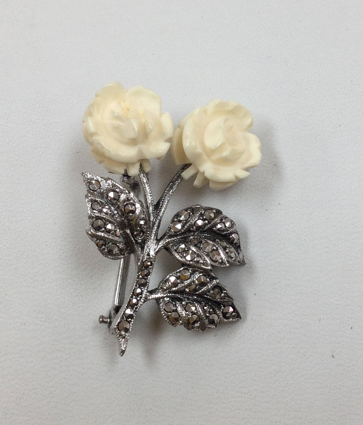 ヴィンテージ　マーカサイト　シトリン　925　スターリング　シルバー　ブローチ ヴィンテージ マーカサイト シトリン 925 スターリング シルバー