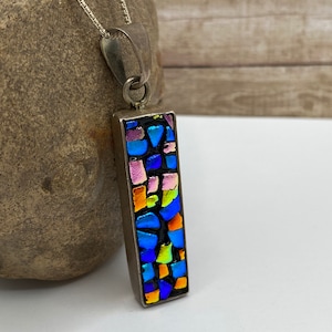 Vintage 925 Sterling Silver  Chain  Necklace With Vertical Pendant !!!!