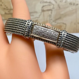 Schöne Sayde L Vassil Diamant 14K Gold und 925 Sterling Silber Klapp-Armband