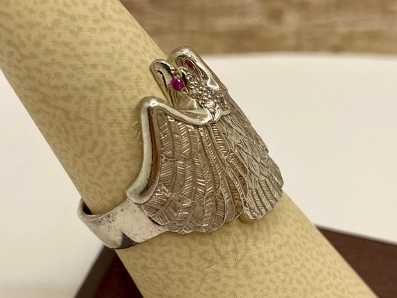 925 Solid Sterling Silver Eagle Men’s  Ring  !!! … - image 3