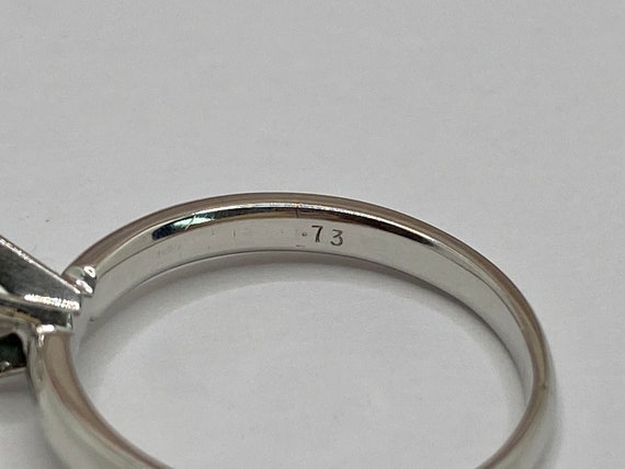 18K Solid White Solid Gold  Solitaire Round Brill… - image 8