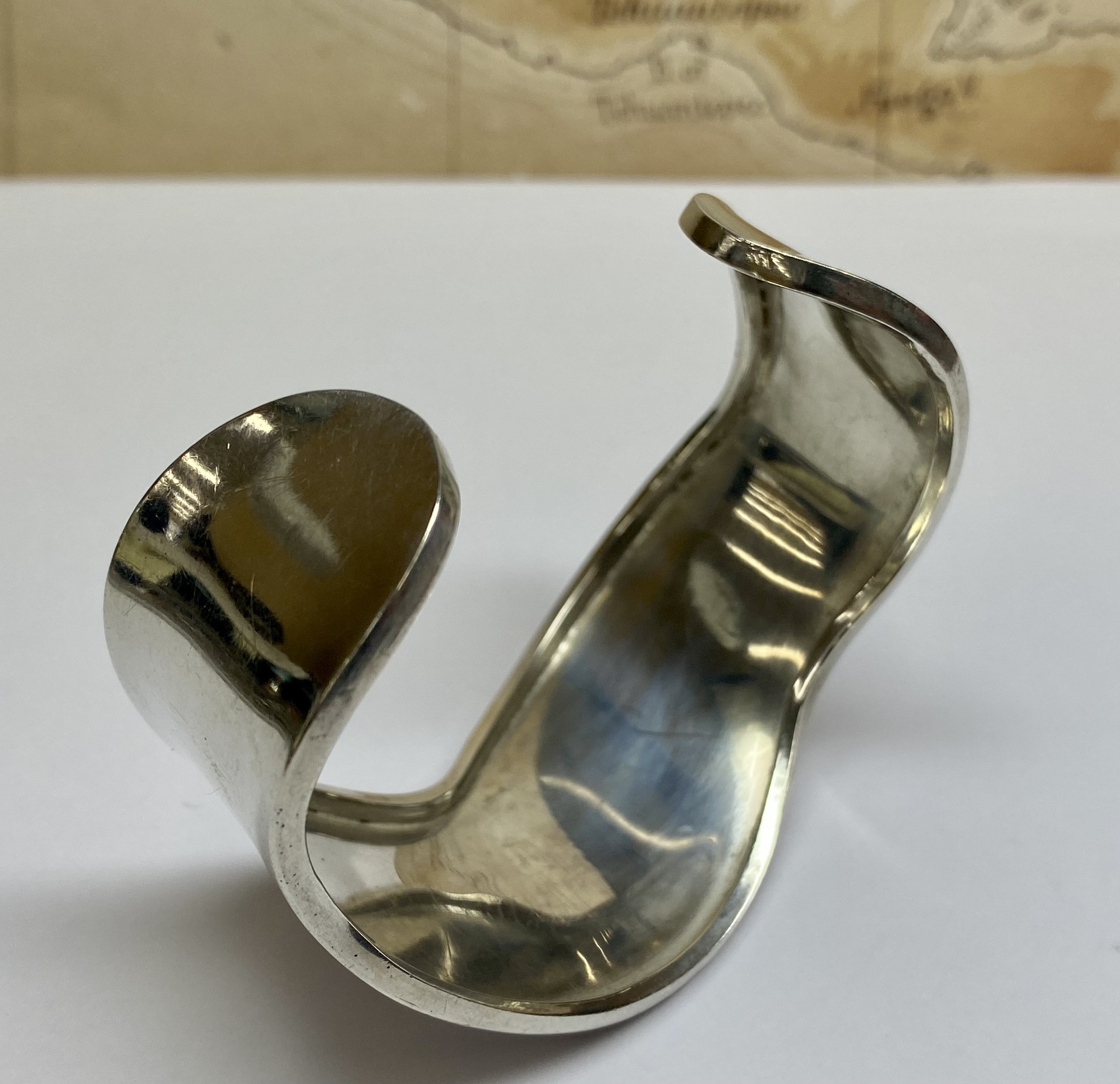 ヴィンテージ メキシコ ワイド 925 スターリング シルバー カフ