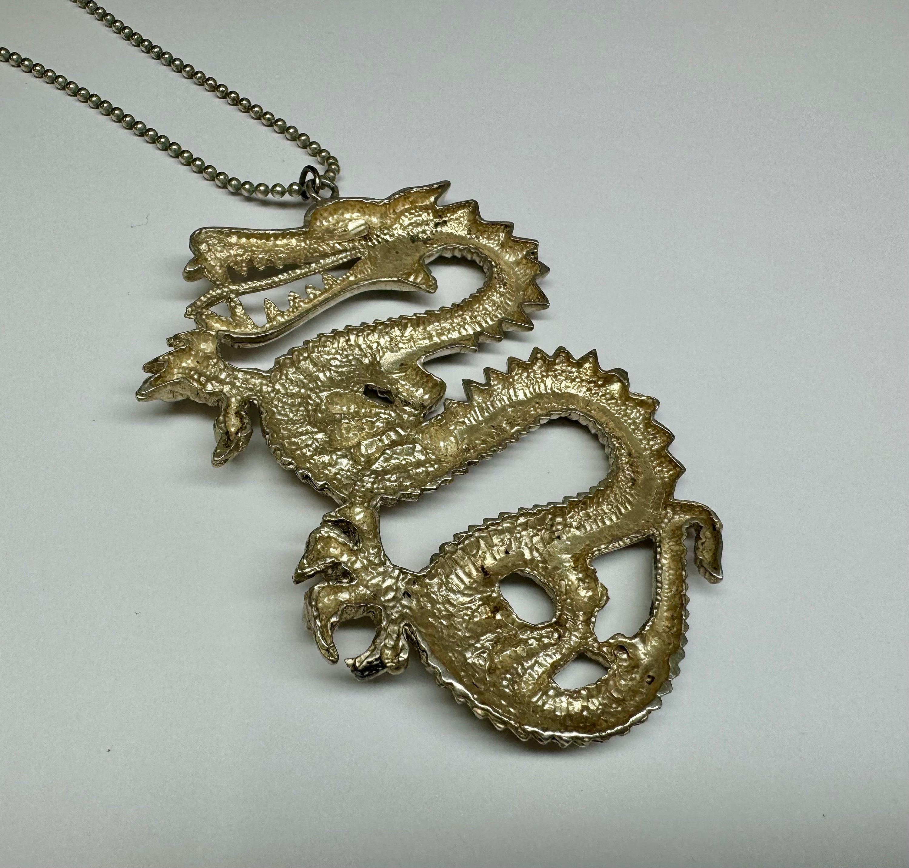 YFN Collana Drago Argento Sterling Ciondolo Cristallo Drago