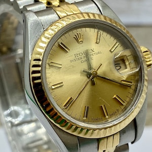 Rolex Datejust Two Tone Yellow Gold Stainless Steel Fluted Bezel Jubilee Band Watch!  REF. 69173