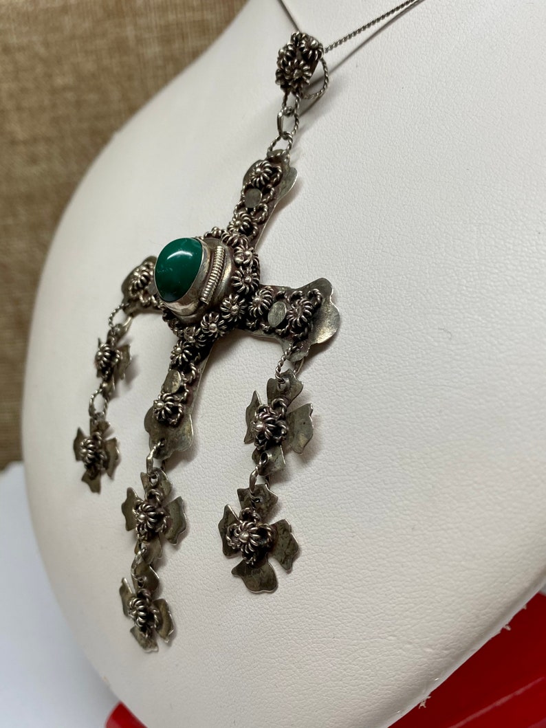 Antique Taxco Mexico 925 Sterling Silver Wedding Yalalag Cross Pendant ...
