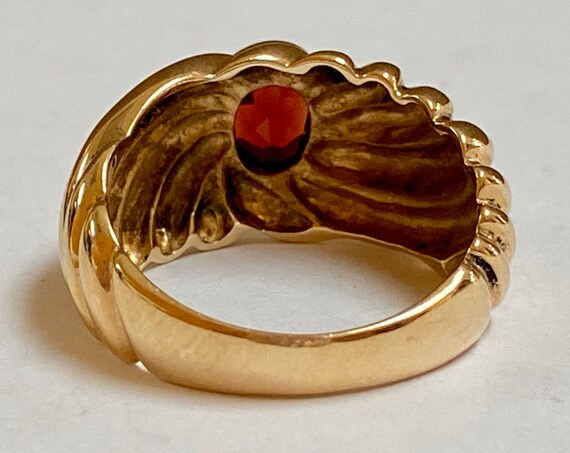 14K Yellow Gold Ruby Ring - Size 7 - image 8