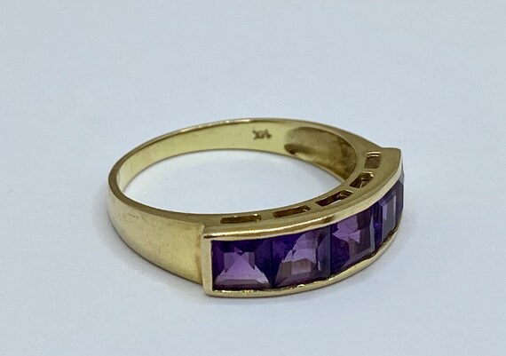 Solid 14K Solid Yellow Gold Amethyst  Ring/Band !… - image 6