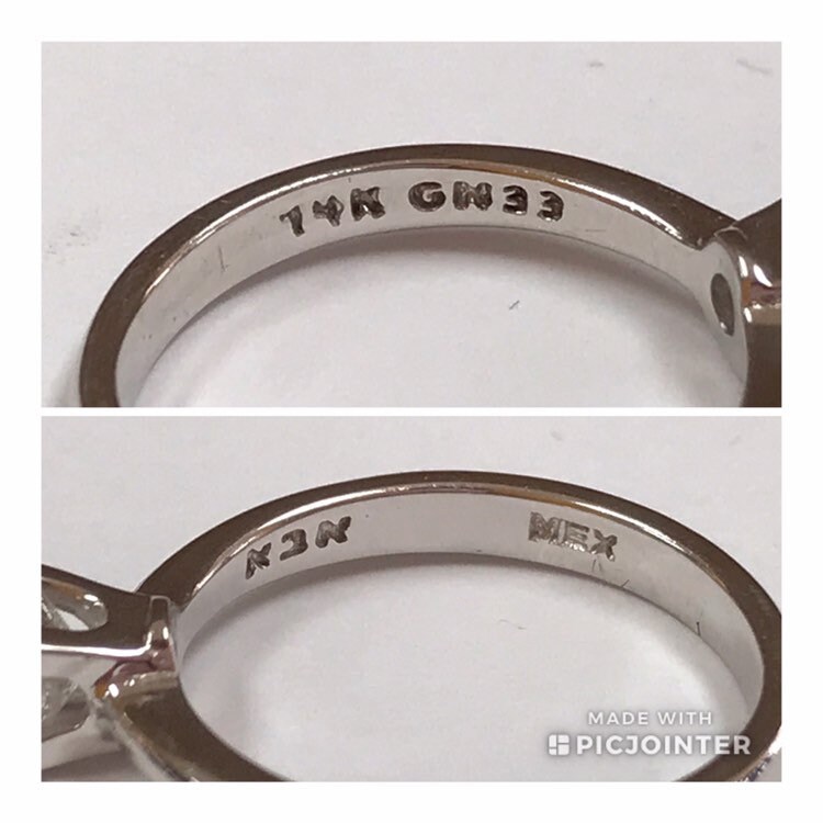 GIA Certified 14K White Gold and Diamond Wedding Ring Set