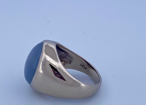 14K White Gold Star Sapphire Ring - Size 6 3/4 - image 6