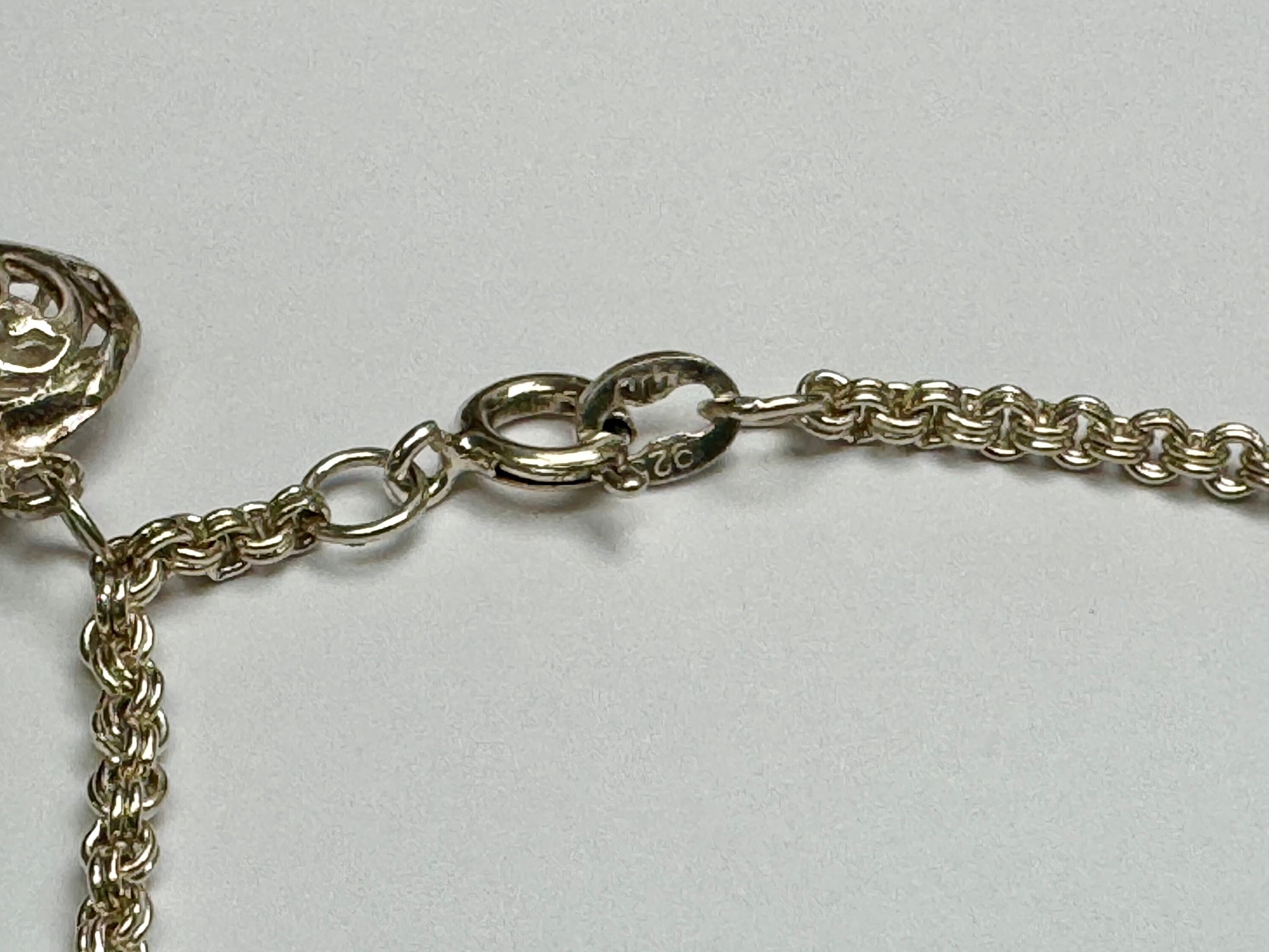 Sterling Silver Bangle Bracelet Heart Design Sz 7.50-8 In Wgt 9.4 Grams - Foto 11