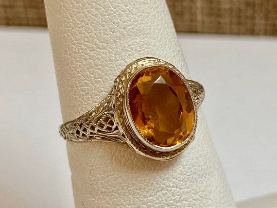 Citrine white 2024 gold ring