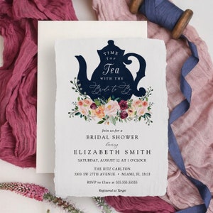 Tea Party Bridal Shower invitation Template, Wedding, INSTANT DOWNLOAD, 100% Editable Text, Templett, Printable #AP12