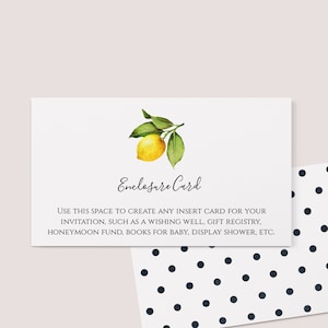 Cartão de anexo Lemons Main Squeeze, inserir cartão, solicitação de livro, chá de panela, DOWNLOAD INSTANTÂNEO #AP6_EC
