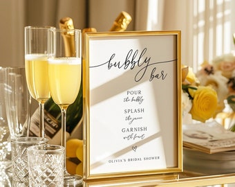 Modèle de plaque de bar à mimosa : décoration de brunch de mariée pétillant (téléchargement instantané)