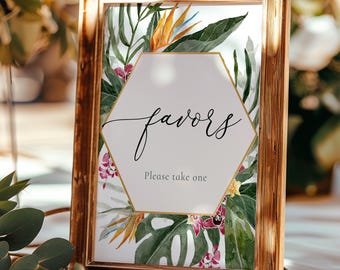 Tropical Floral Treat Sign: Aloha Shower Printable (8x10" Digital Download)