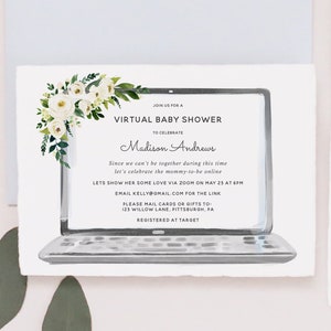 Virtual Baby Shower Printable Invitation and Evite, Text message, Editable Template, INSTANT DOWNLOAD VBS