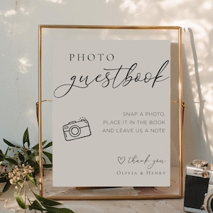 Photo Guestbook Sign Printable, Photo GuestBook Sign Template, Polaroid Wedding Sign, Leave A Photo, Snap It Shake it