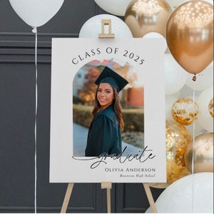 Modern Graduation Welcome Sign Template: Photo Poster (Editable Download)