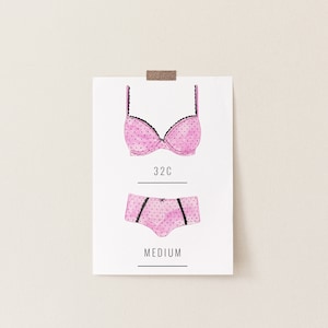 Lingerie Bachelorette Insert Card, Bride&#39;s Measurements Card, Printable Template, INSTANT DOWNLOAD #AP21b