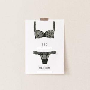 Lingerie Bachelorette Insert Card, Bride&#39;s Measurements Card, Printable Template, INSTANT DOWNLOAD #AP21b