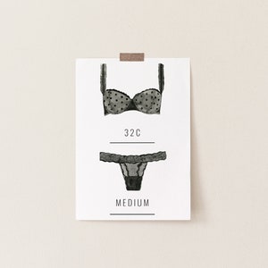 Lingerie Bachelorette Insert Card, Bride's Measurements Card, Printable Template, INSTANT DOWNLOAD #AP21b