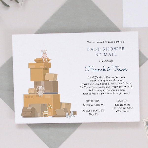 Baby Shower by Mail Baby Shower Invitation Etsy