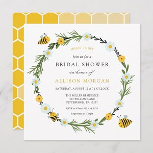 Meant to Bee Bridal Shower Invitation, Bride to Bee, Printable Template, INSTANT DOWNLOAD #AP30_BS
