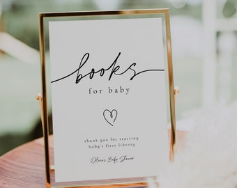 Minimalist Books for Baby Sign: Gender Neutral Baby Shower (Digital Download)