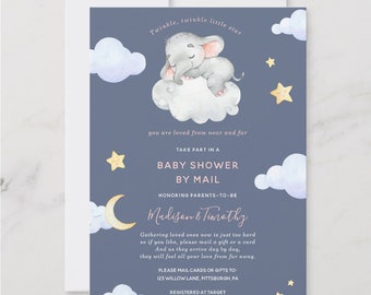 Baby Shower by Mail Invitation, Twinkle Little Star Long Distance Shower, Virtual Shower, Printable Template, INSTANT DOWNLOAD BSM