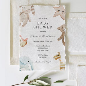 Babypartyeinladung, Gender Neutral, Babyspielzeug, druckbare Vorlage, SOFORTIGER DOWNLOAD - BB1