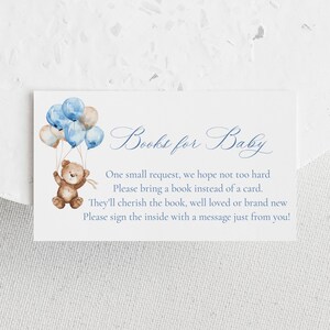 Carte Livres ours en peluche pour bébé | de bibliothèque imprimable pour baby shower Bearly Wait | Modèle de demande de livre de douche bébé garçon | Téléchargement instantané
