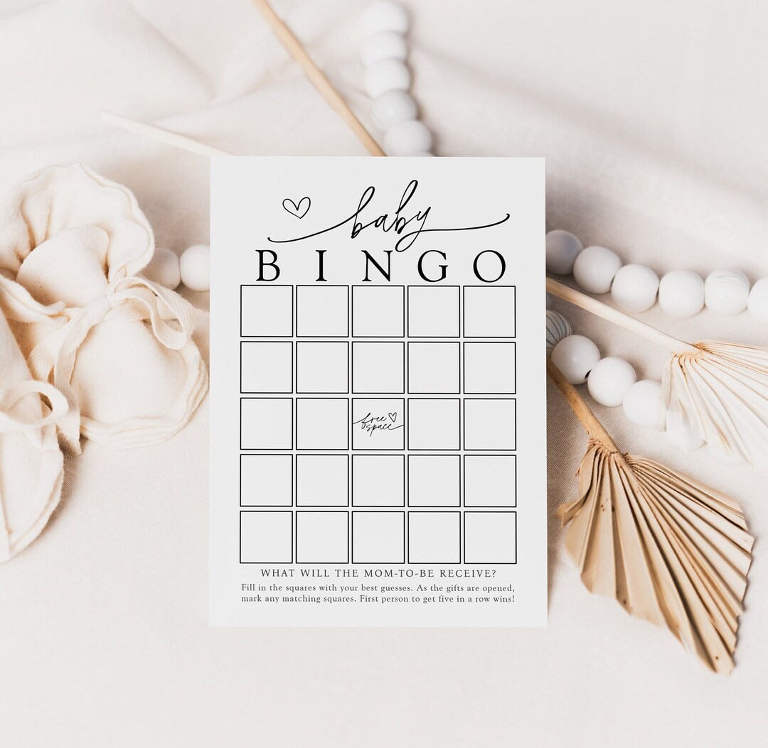 Baby Bingo Game | Baby Shower Bingo | Baby Bingo Printable | Baby Bingo ...