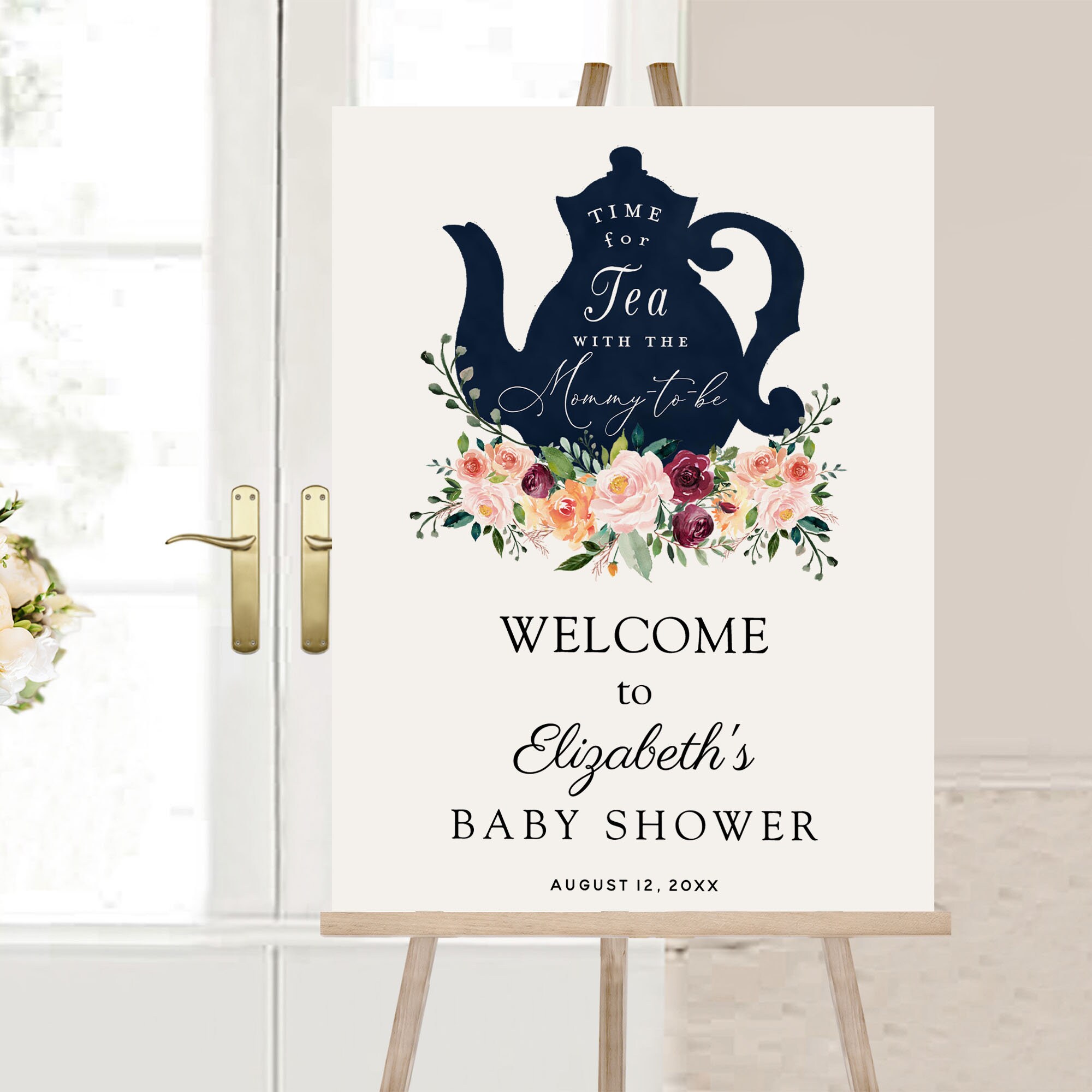 Baby Shower Welcome Sign, Acrylic Welcome Sign, Brushed Back Wedding Sign,  Hand Painted Acrylic Sign WS28 