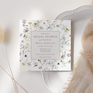 Delicate Wildflower Bridal Shower Invitation, Printable Invite / Evite Template, INSTANT DOWNLOAD #AP33