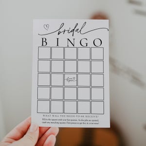 Bingo para despedidas de soltera / Bingo para despedidas de soltera / Bingo imprimible para novias / Tarjetas de bingo para regalos / Juegos imprimibles para despedidas de soltera / Plantilla editable