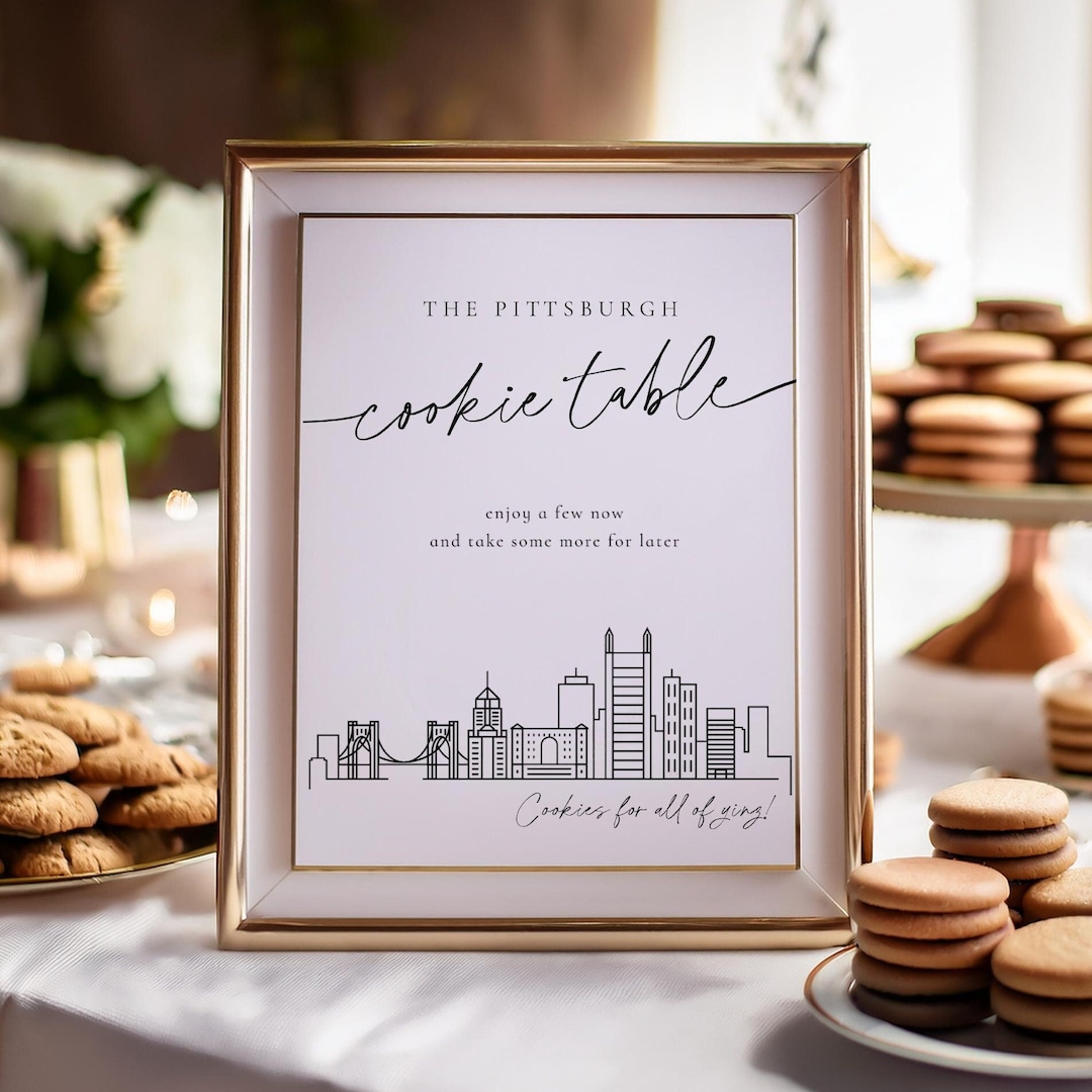 Pittsburgh Cookie Table Sign: Wedding Printable (instant Download