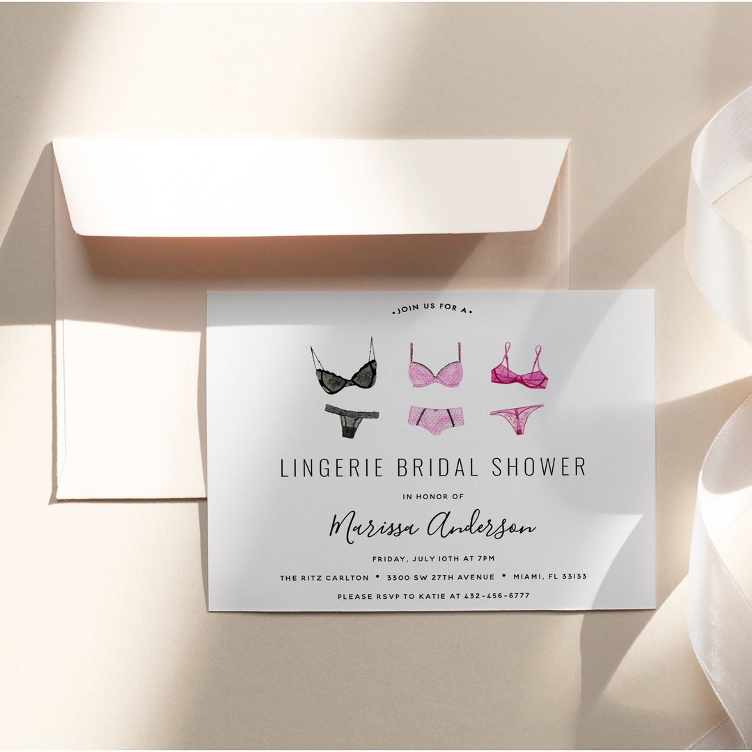 Lingerie Bridal Shower Invitation, Printable Template, INSTANT DOWNLOAD #ap21b - Etsy
