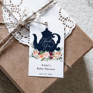 Time for Tea Thank You Gift Tag, Baby or Bridal Thank You Favor Tag, Printable Template, INSTANT DOWNLOAD, #AP12_TAG