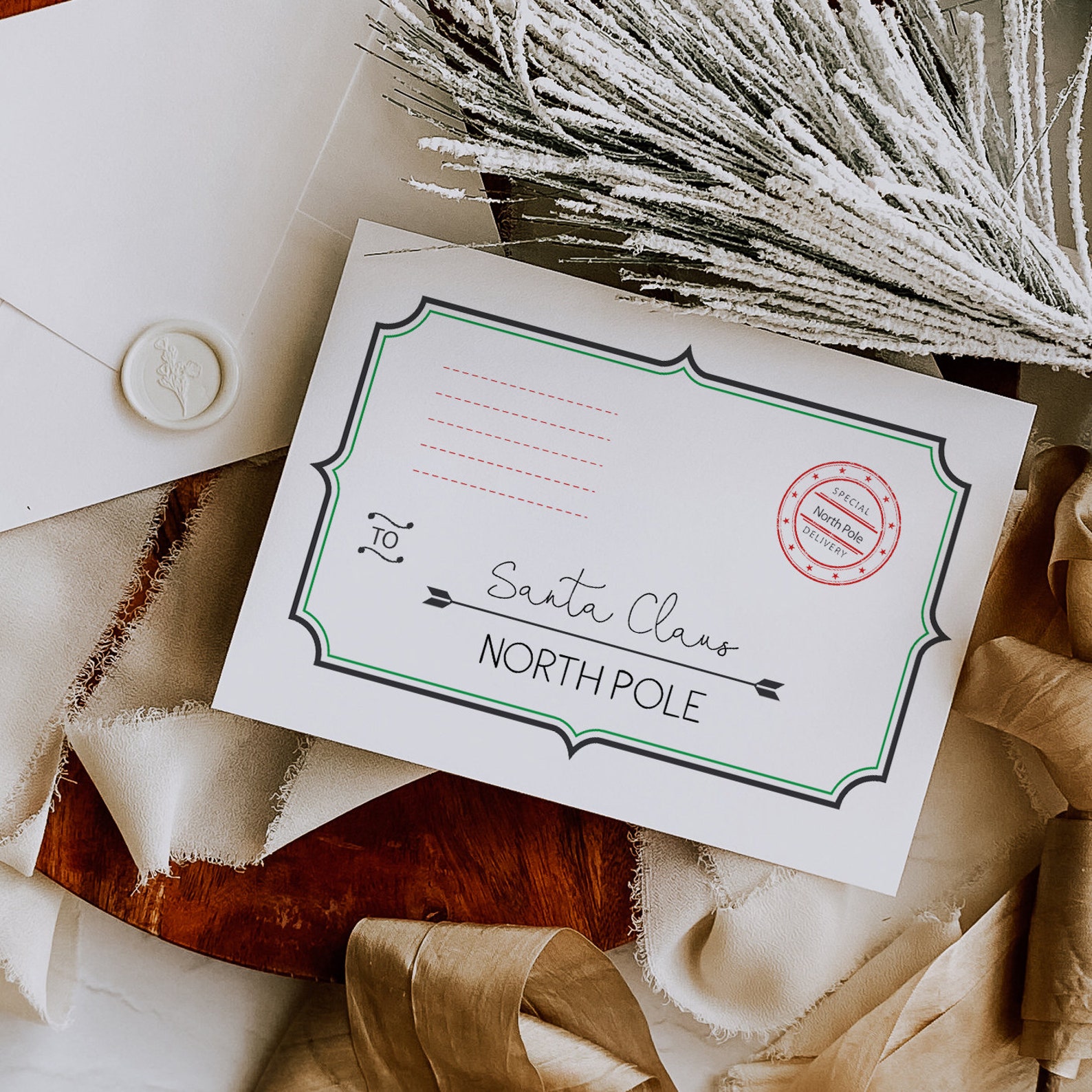 Printable Letter to Santa With Envelope Template Christmas | Etsy