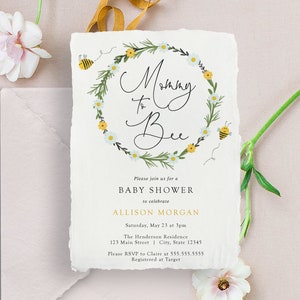 Mama to Bee babyshower uitnodiging, afdrukbare sjabloon, INSTANT DOWNLOAD #AP30_BB