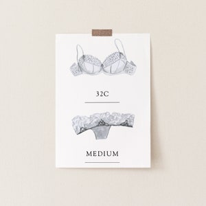 Lingerie Sizing Insert Card, Bride&#39;s Measurements Card, Bachelorette, Bridal Shower, Printable Template, INSTANT DOWNLOAD #AP21