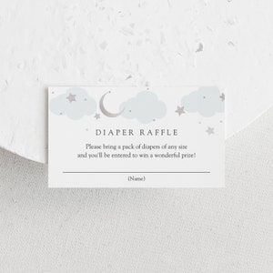 Blauwe Twinkle Little Star luierloterij kaartsjabloon, Silver Over the Moon babyshower gamekaart, INSTANT DOWNLOAD #AP3bs_EC
