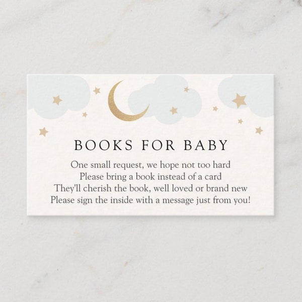 Blue Twinkle Little Star Books for Baby Insert card template, Over the Moon Baby Shower enclosure card, INSTANT DOWNLOAD #AP3b_EC