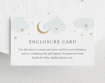 Plantilla de tarjeta de baby shower con estrellas brillantes (descarga digital)