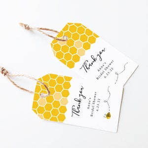 Bee Favor Tag Template, Wedding Bridal Shower Thank You Tag, Welcome Bag, Bride to Bee, INSTANT DOWNLOAD #AP30