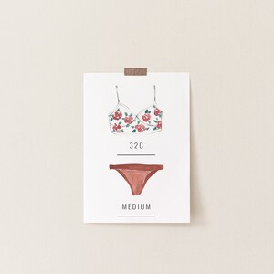 Lingerie Insert Card, Bride&#39;s Measurements Card, Printable Template, INSTANT DOWNLOAD #AP21a