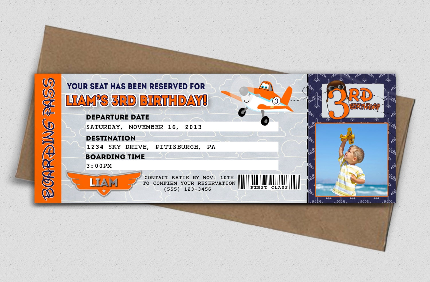 airplane ticket birthday invitation printable etsy