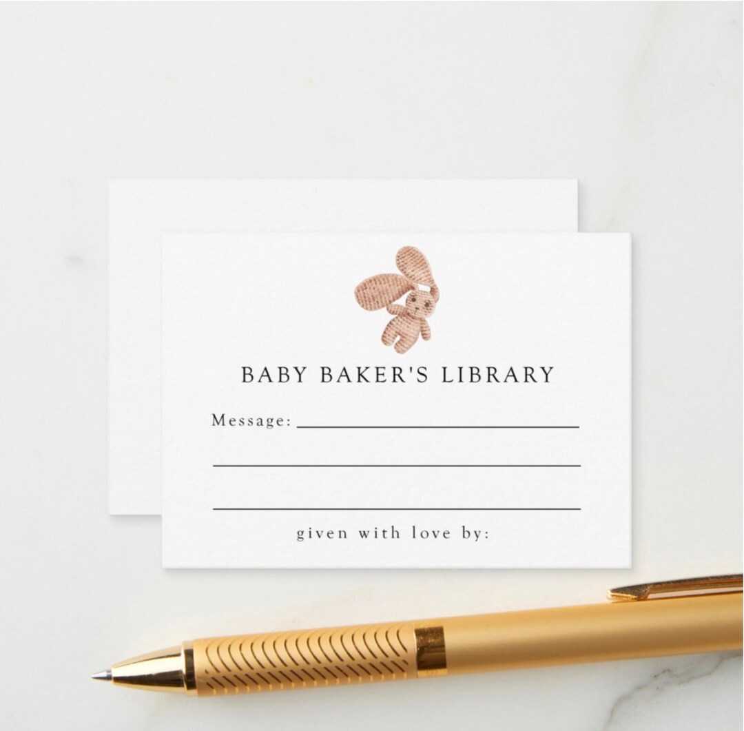 Baby Library Insert Card Template: Gender Neutral Book Request (INSTANT ...